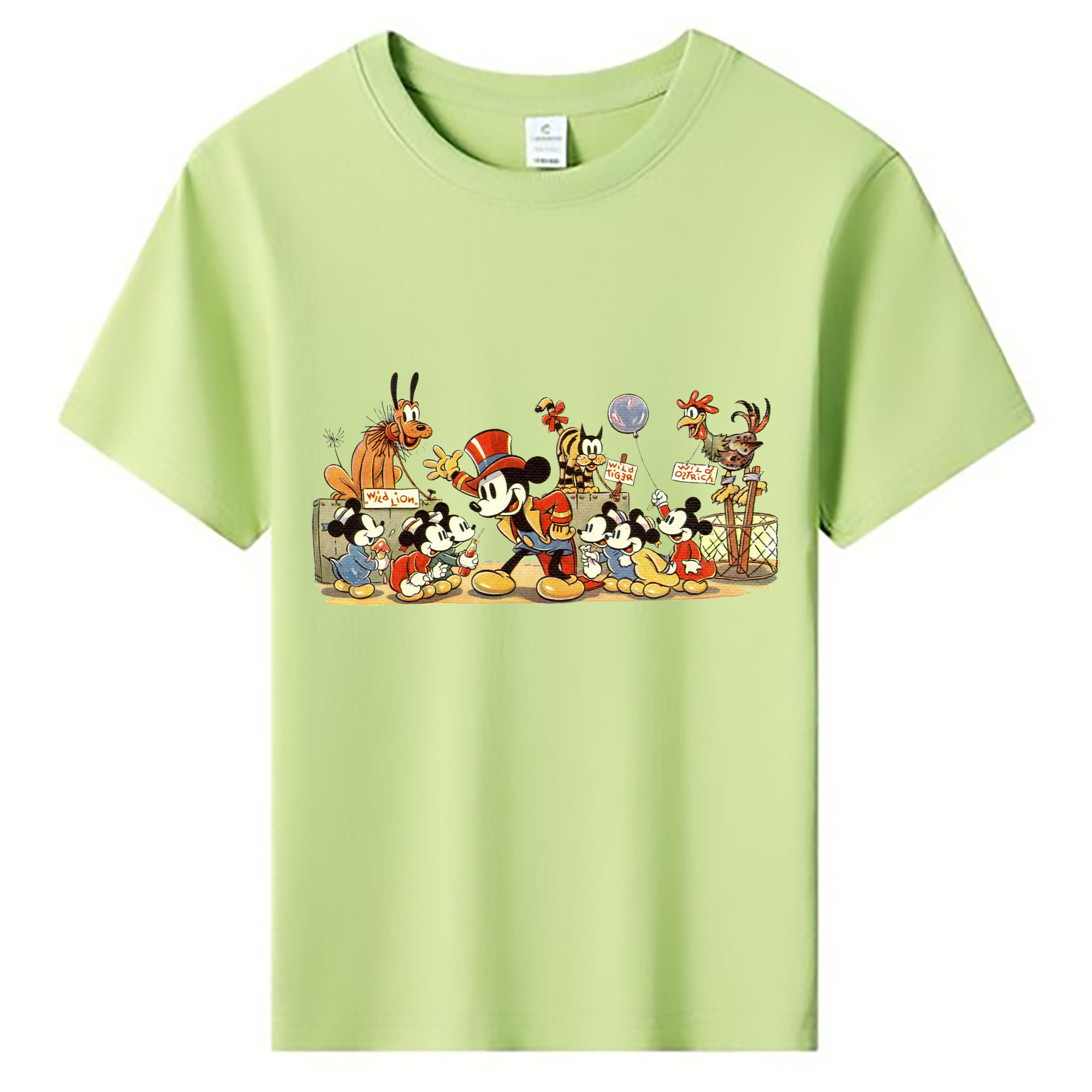 ミッキーマウス Mickey Mouse 綿100％キッズTシャツ（フロントプリント）